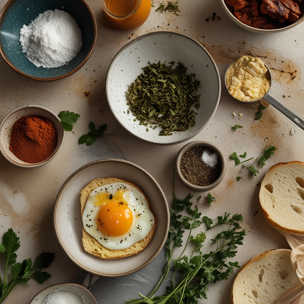 Ingredients for Spicy Chipotle Egg Breakfast Sandwiches - Easy Homemade Morning Kickstart