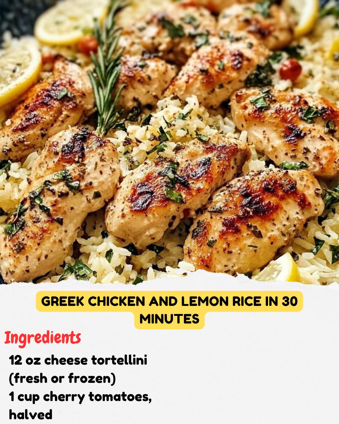 Greek Chicken and Lemon Rice in 30 Minutes