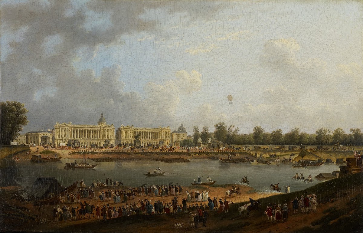 The Balloon Flight of Jacques Charles over the Place de la Concorde Paris c 1783