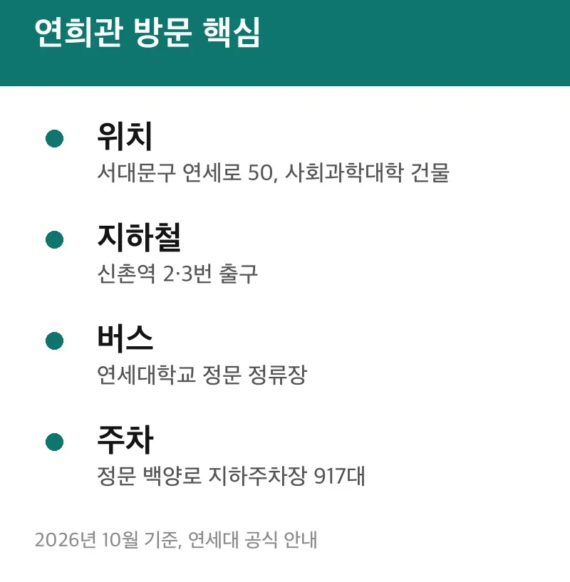 연희관 방문 핵심