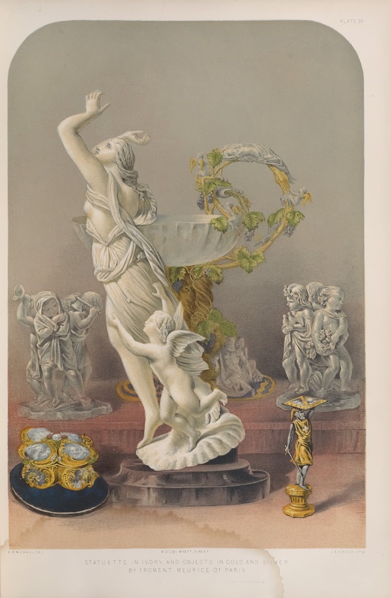 Statuette in ivory and objects in gold and silver 1851   1853