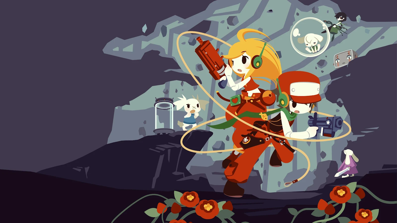Cave Story Quote And Curly - Vector Art 4K Wallpaper (3840x2160)
