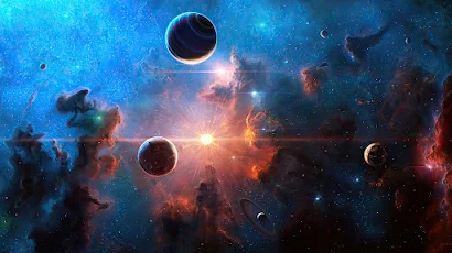 Neblua Space Planet Art 4K Wallpaper Background