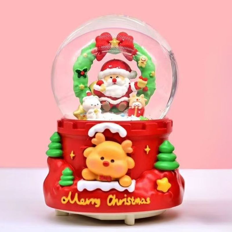 Weihnachtliche Schneekugel mit Musik und Licht