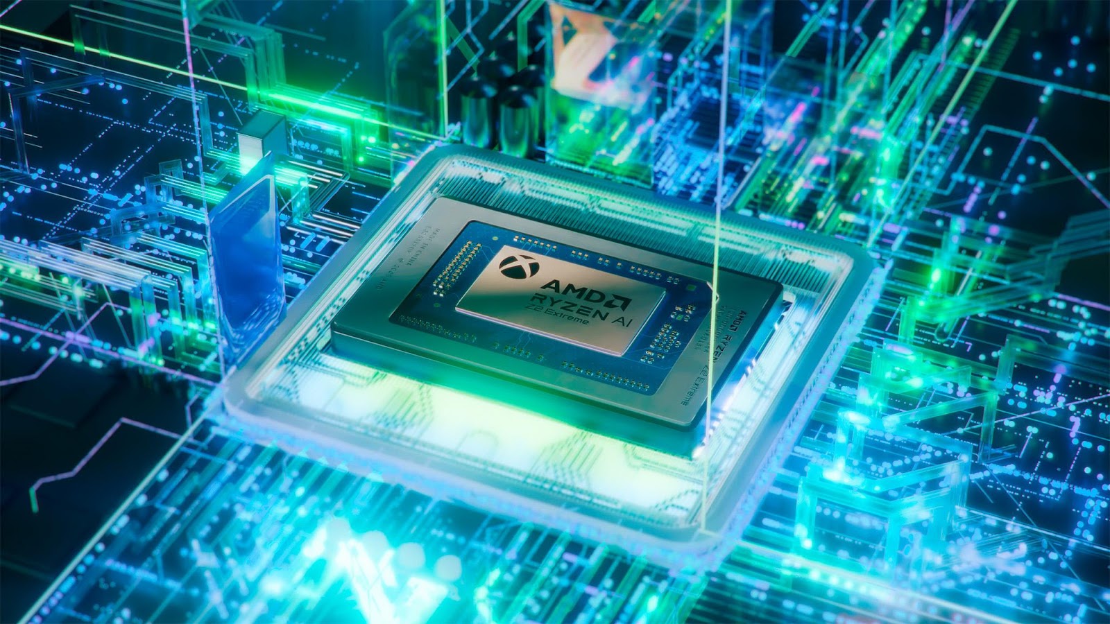 A computer chip on a circuit board    AI-generated content may be incorrect.