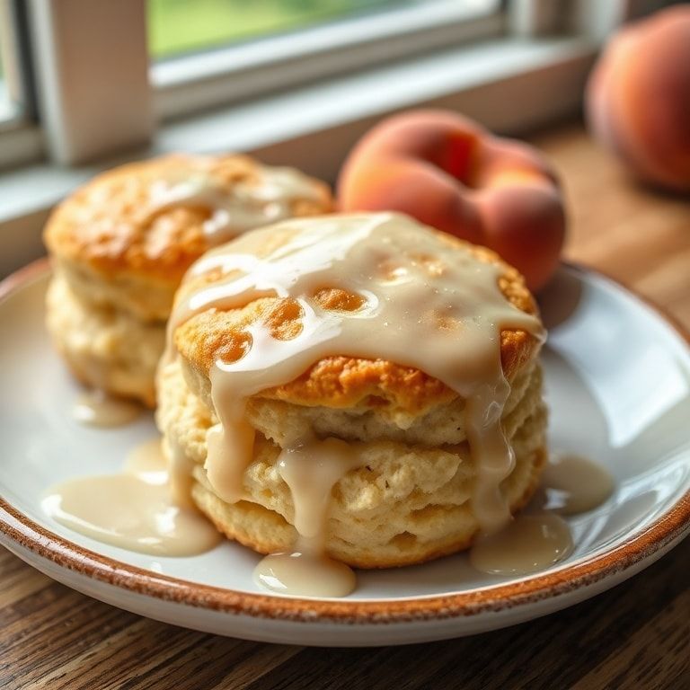 Easy Peach Butter Biscuits with Sweet Glaze Recipe – Fluffy, Fruit‑Infused Treats for Any Day
