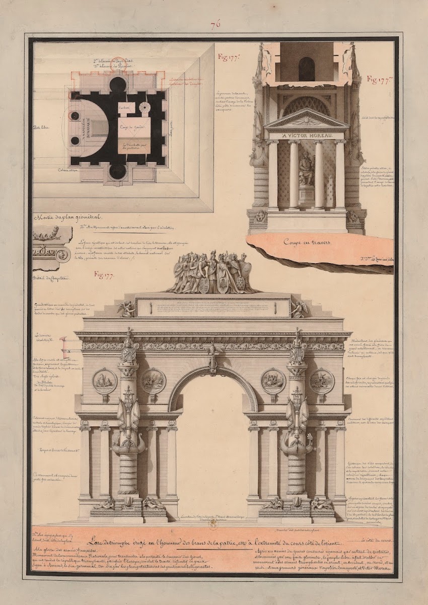 Larc de triomphe érigé en lhonneur des braves de la patrie est à lextrémité du c