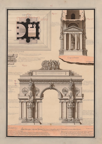 Larc de triomphe érigé en lhonneur des braves de la patrie est à lextrémité du c