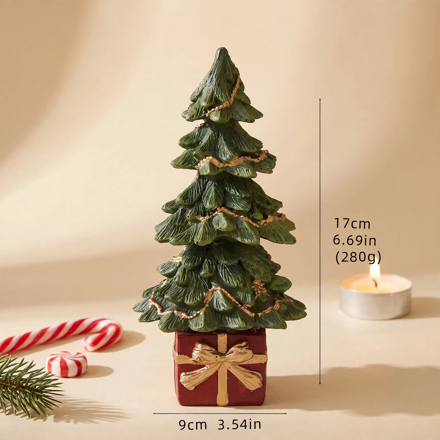 Decorative Christmas Tree Music Box made of Resin