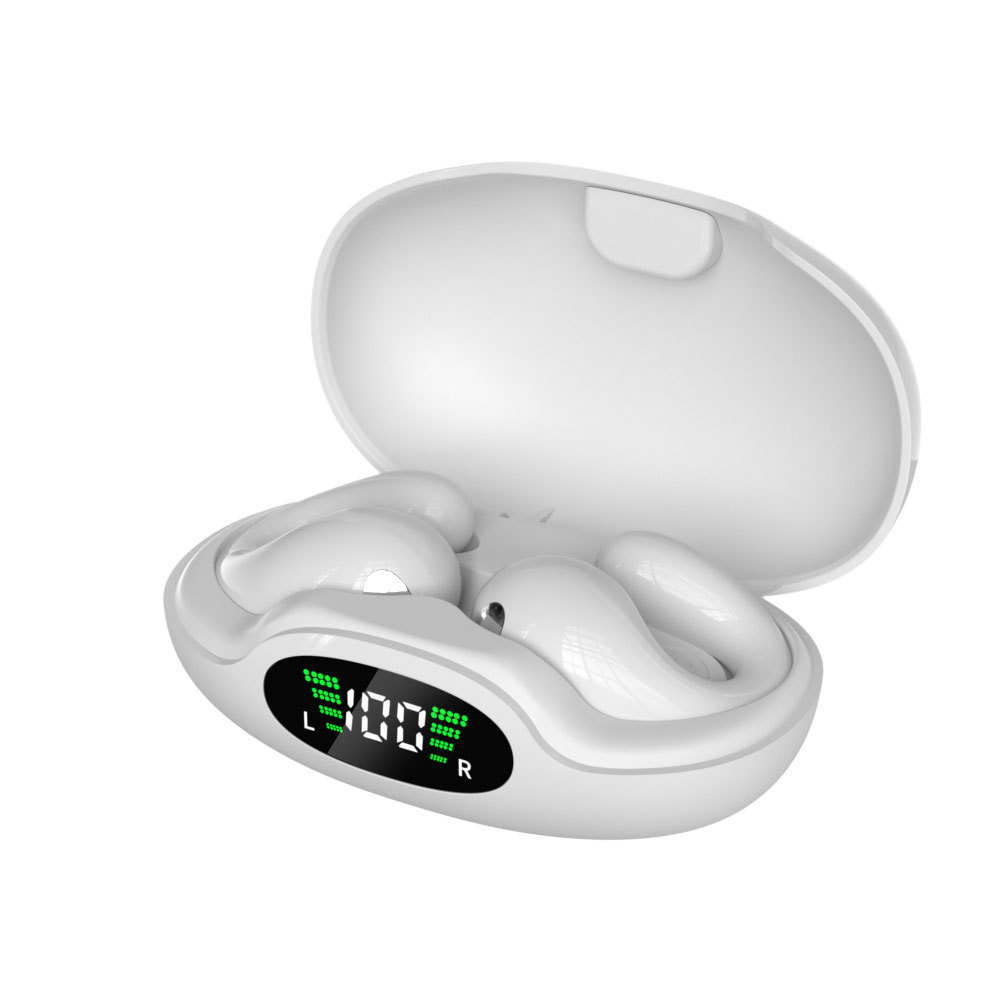 Bluetooth earbuds with clip attachment and display