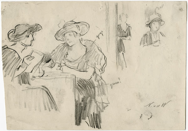 Dames in een café