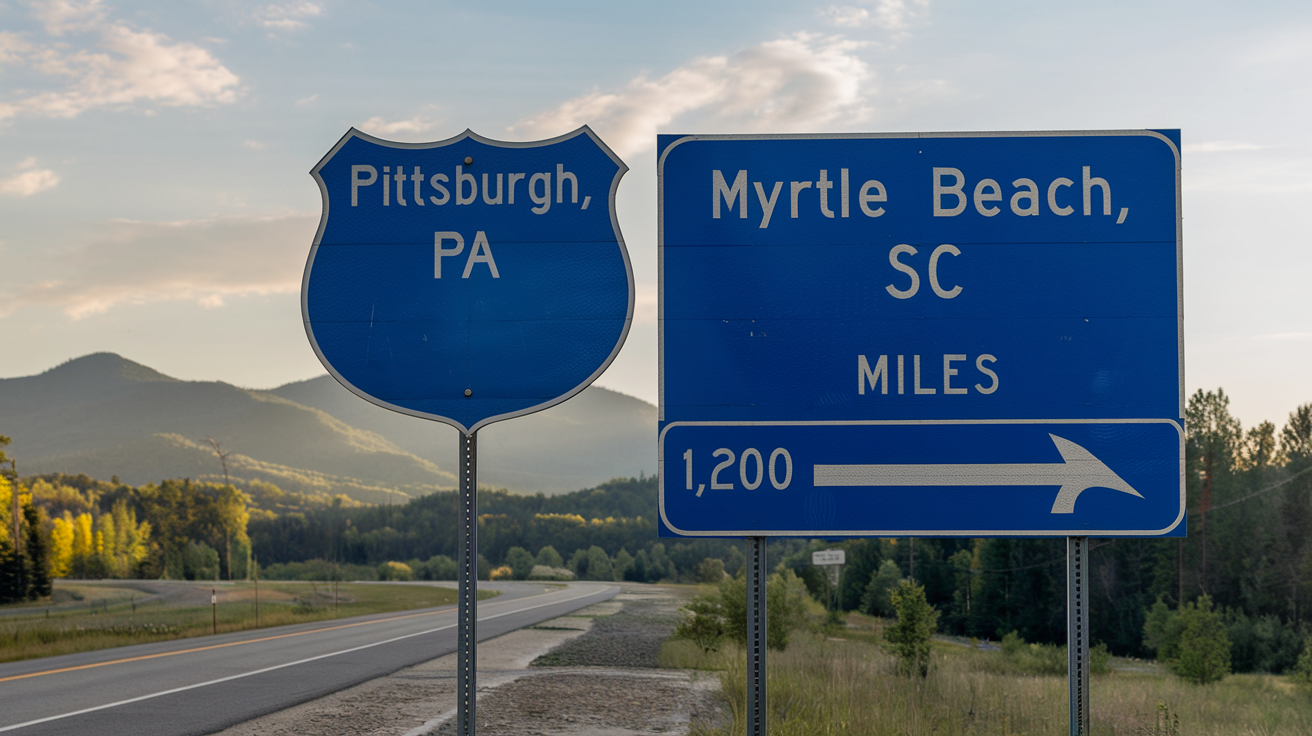 Distance and Travel Tips: Pittsburgh to Myrtle Beach