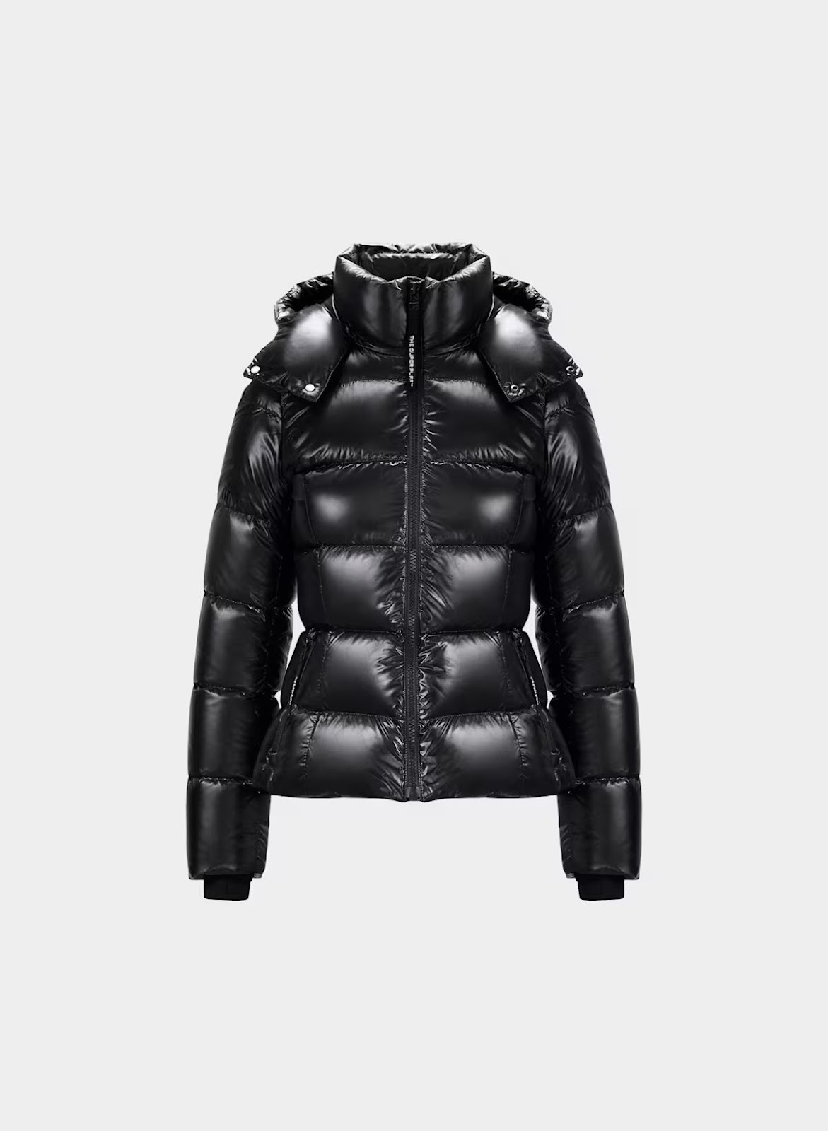 Women's down jacket with hood and white goose down filling