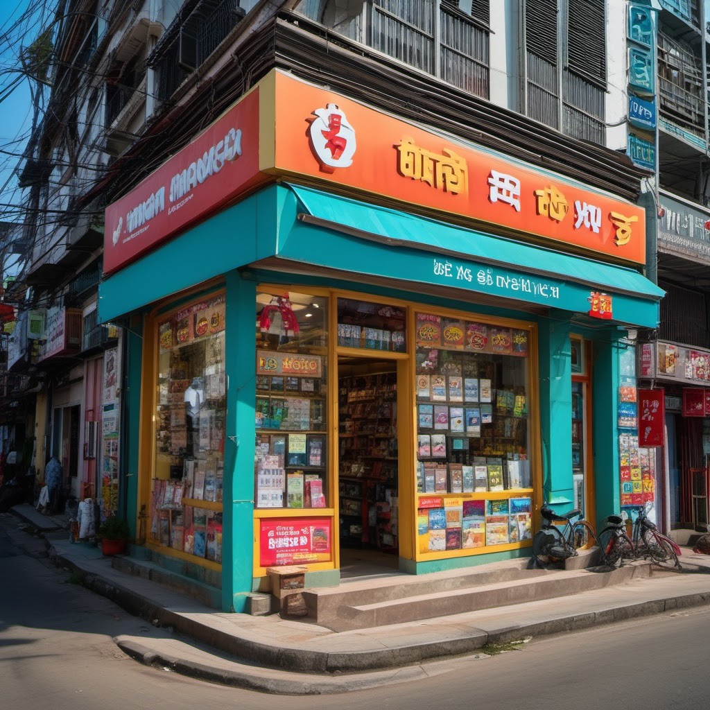 Hình minh họa: Khung cảnh cửa hàng và quy trình kinh doanh