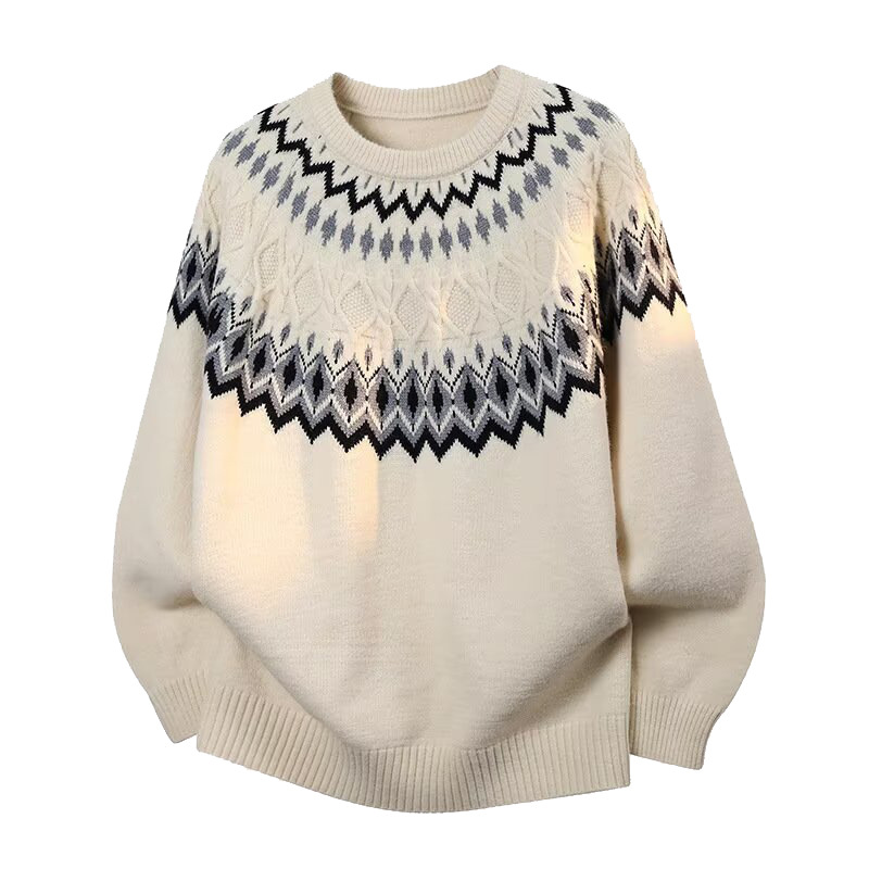 Men's Fair Isle patterned knit sweater