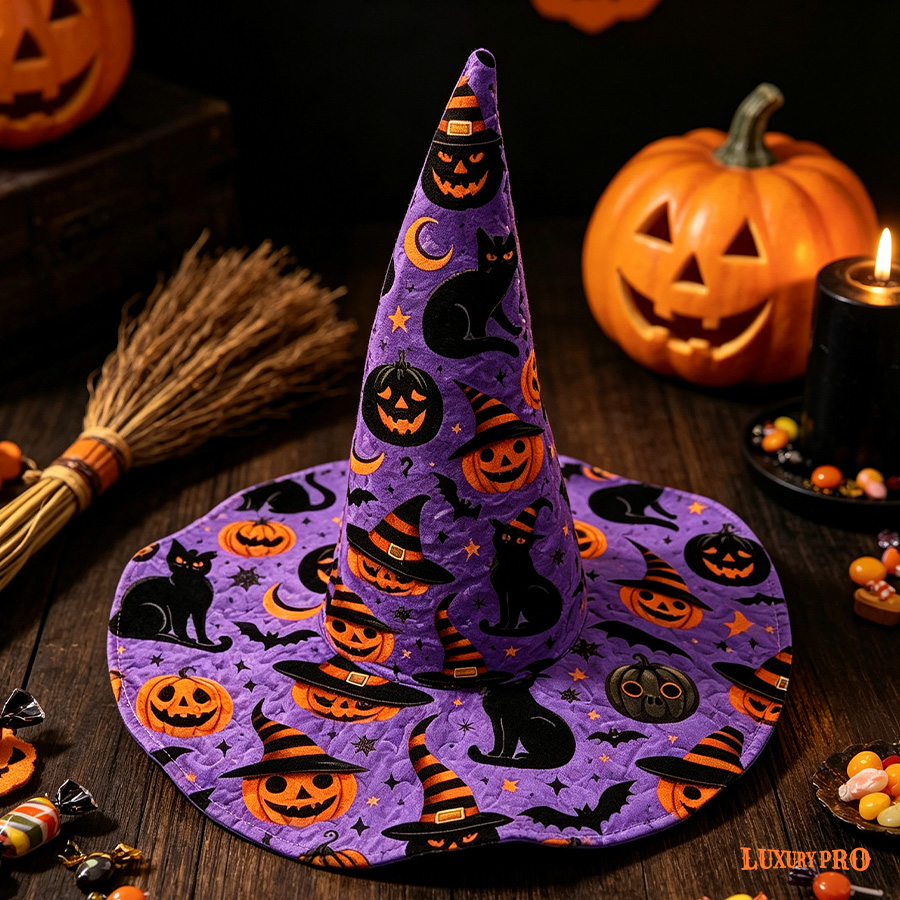 Quilted Halloween Witch Hat