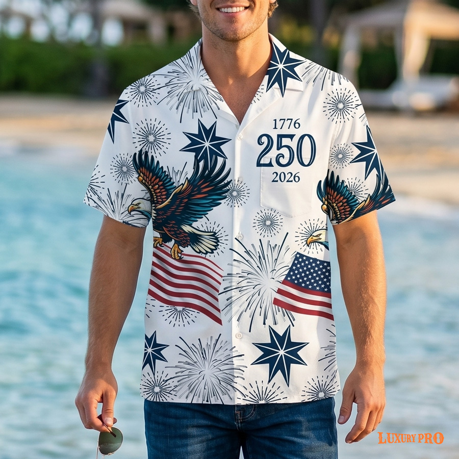 AOP TRF Brazilian collar shirt with bamboo and linen pockets