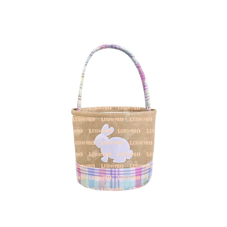 Embroidered Rabbit Plaid Velvet Bag