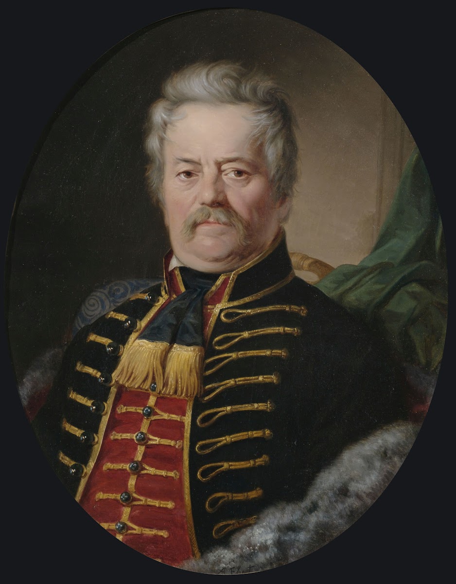 Bildnis eines vornehmen Herrn in Husarenuniform 1874