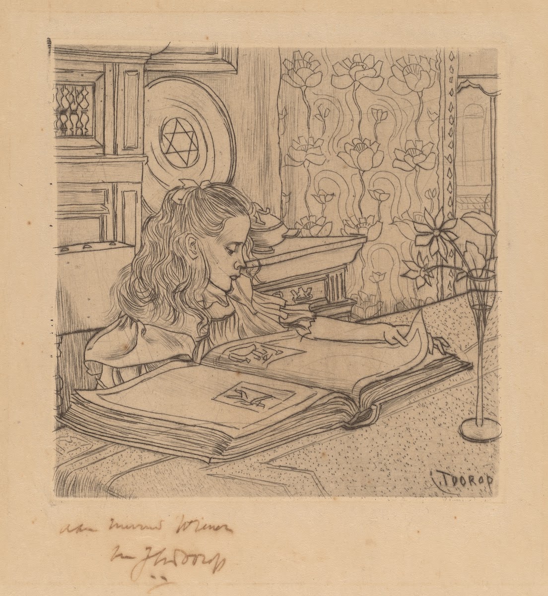 Charley Looking at an Album of Prints 1898
