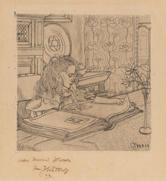Charley Looking at an Album of Prints 1898