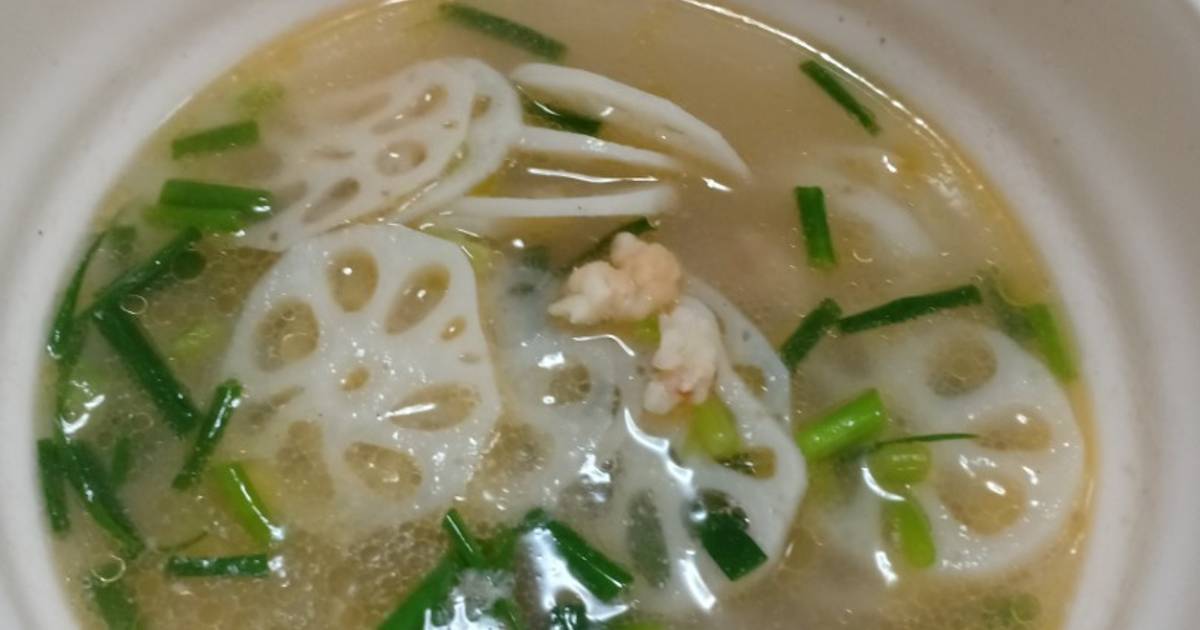 Canh củ sen nấu tôm