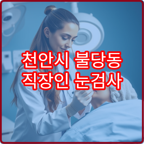 천안시 불당동 직장인 눈검사 가능한 안과 야간 병원 정보
