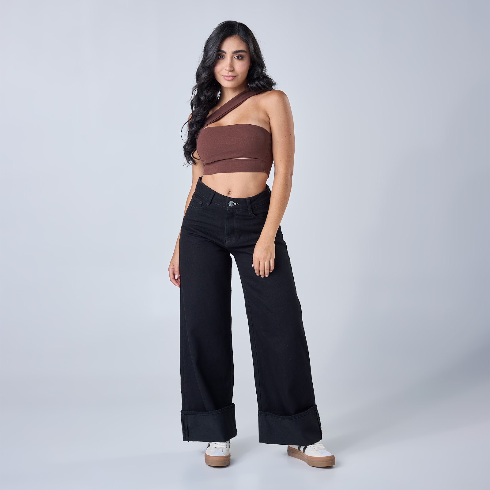 Jean dama rígido wide leg tiro alto - Vista 2