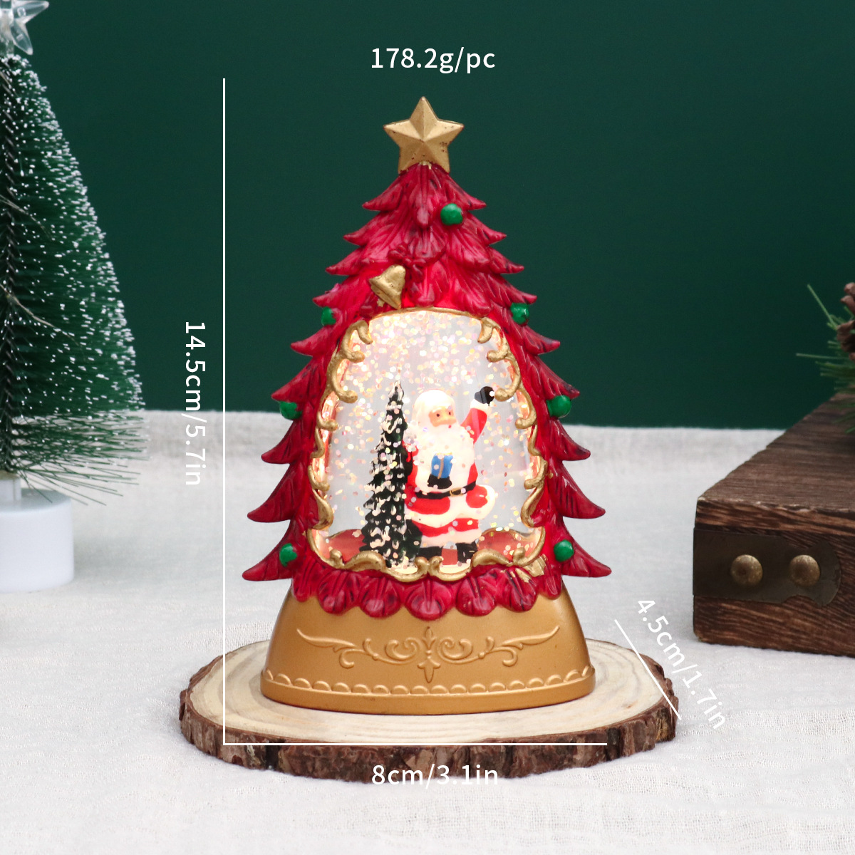 Decorative LED Water Lantern with Christmas Motif