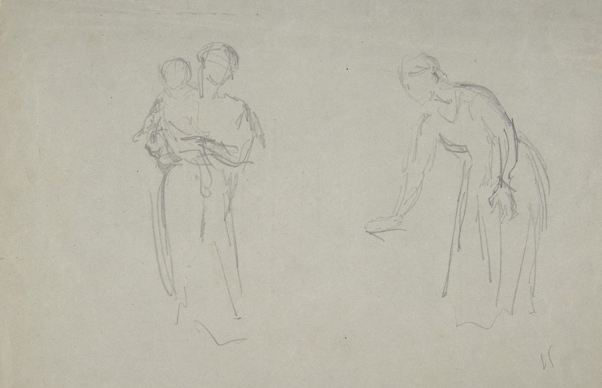 Mother and Child and a Female Figure 19th century