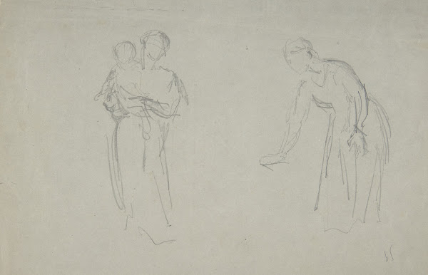 Mother and Child and a Female Figure 19th century