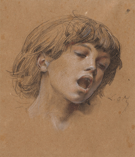 Head of a Boy Singing Study for Music c 1898