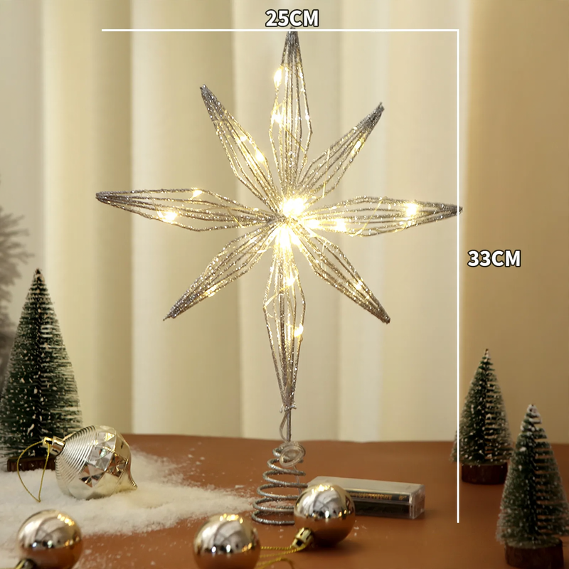 Iron Christmas tree topper star, 25x33 cm