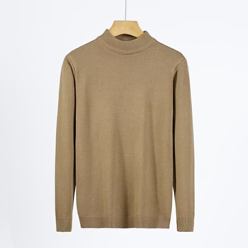 Men's Sweater with Stand-Up Collar, Solid Color
