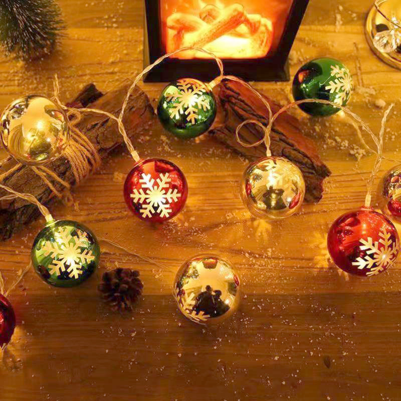 LED string lights with galvanized balls and stars