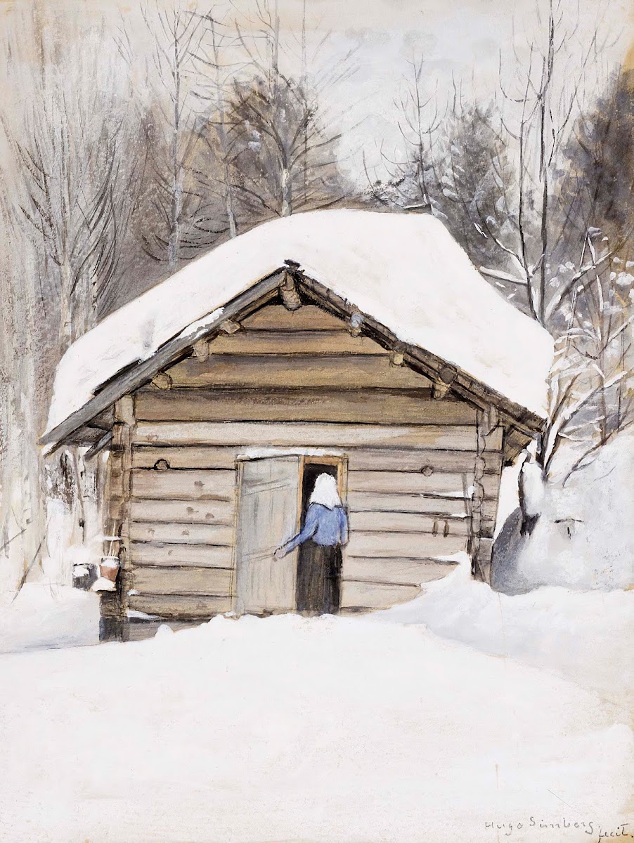 Old Woman At The Sauna Door
