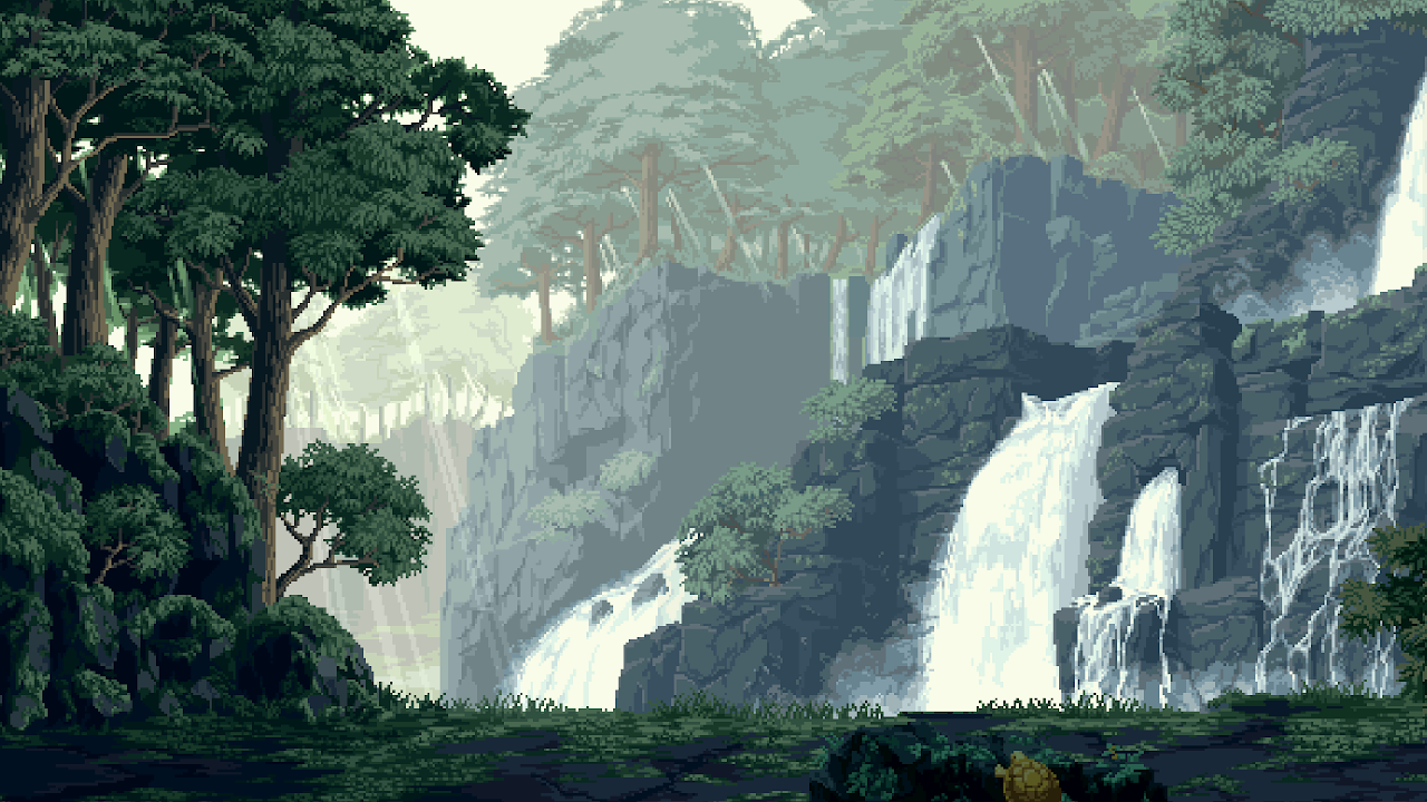 Forest, Pixel Art, Artwork, Trees, Pixels Full HD Desktop Wallpaper