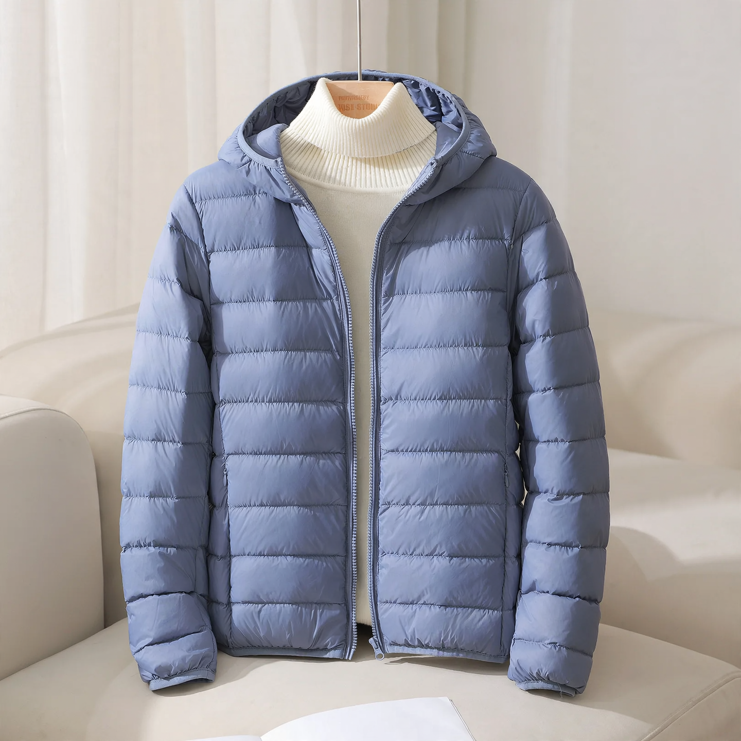 Lightweight Women's Down Jacket, Short, with Hood