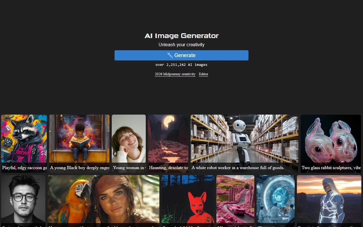 Captura de AI Image Generator/Search