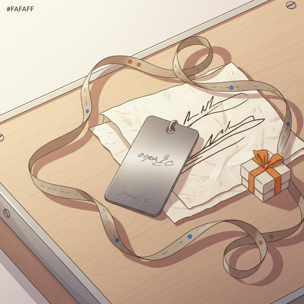Personalisiert Metallanhänger und handgeschriebene Karte auf Seidenpapier mit Naturband und Geschenkbox – was schenkt man den schwiegereltern zu weihnachten