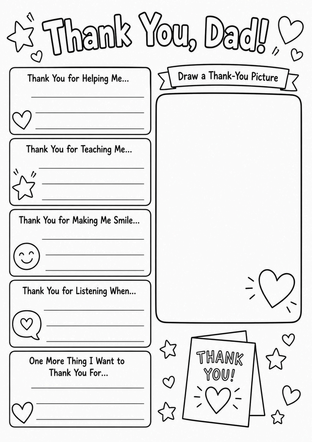 Thank You, Dad! Worksheet