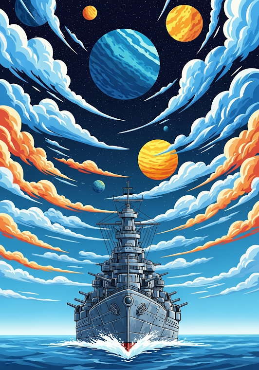 Fantasy Battleship Celestial Sky