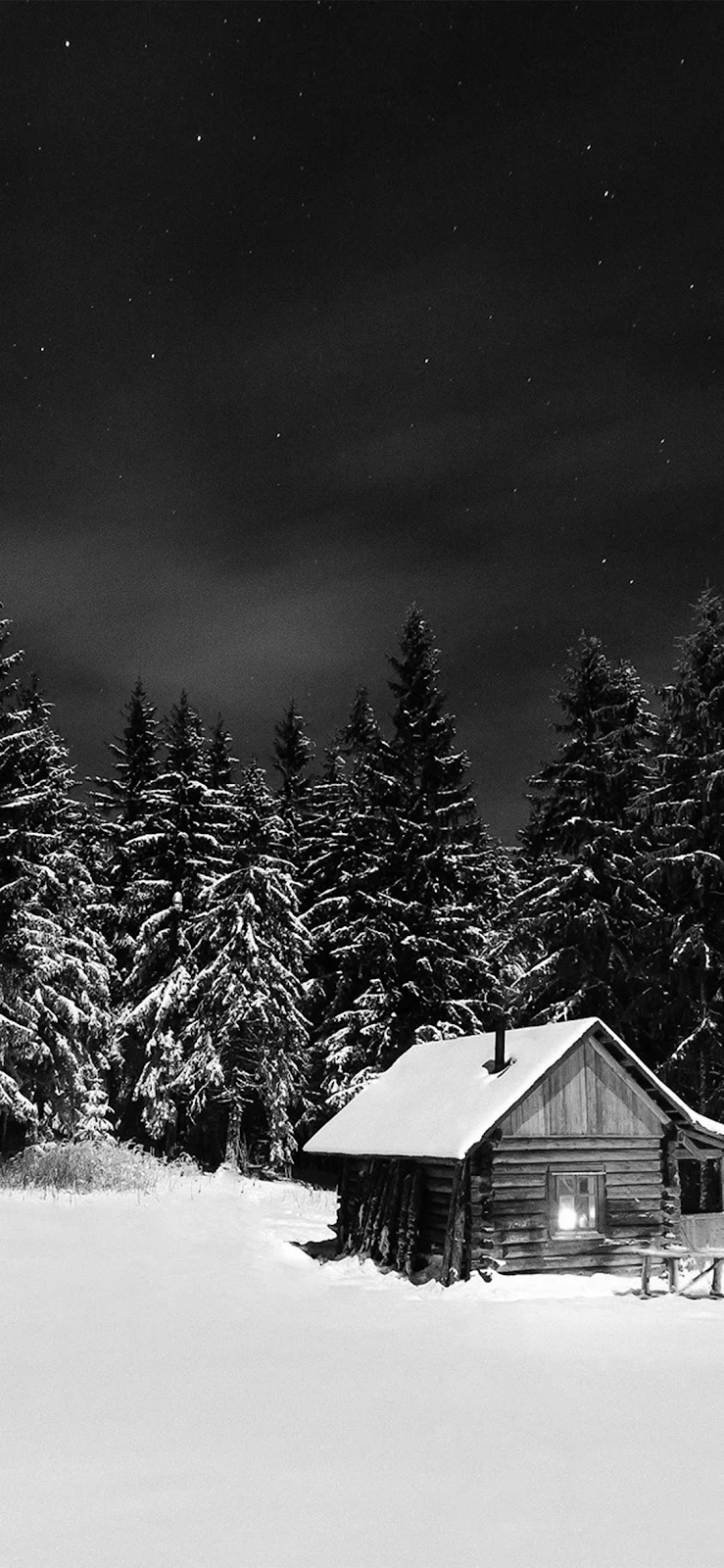 A Cool Small House In Snow Mountain Forest Full HD iPhone Wallpaper for Free Download in High Quality [1125x2436]