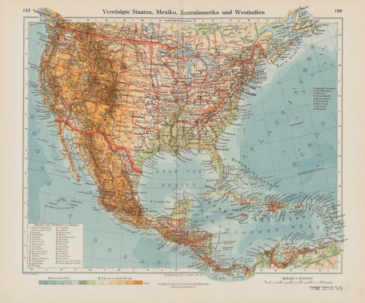 Vereinigte Staaten Mexiko Zentralamerika und Westindien 1926