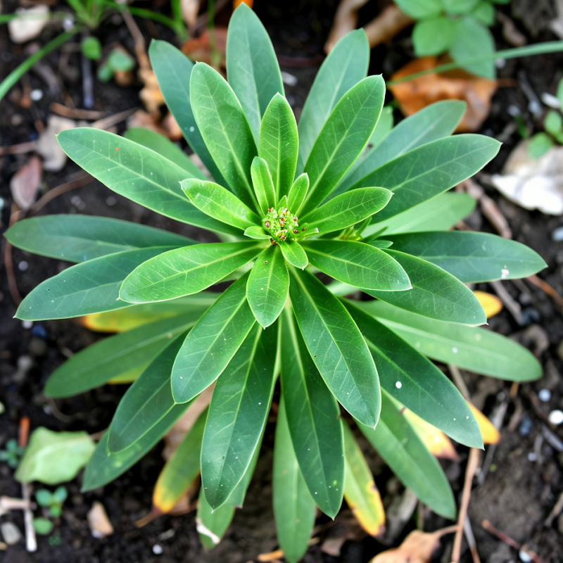 Euphorbia amygdaloides 'Robbiae' nel design di un giardino ombroso