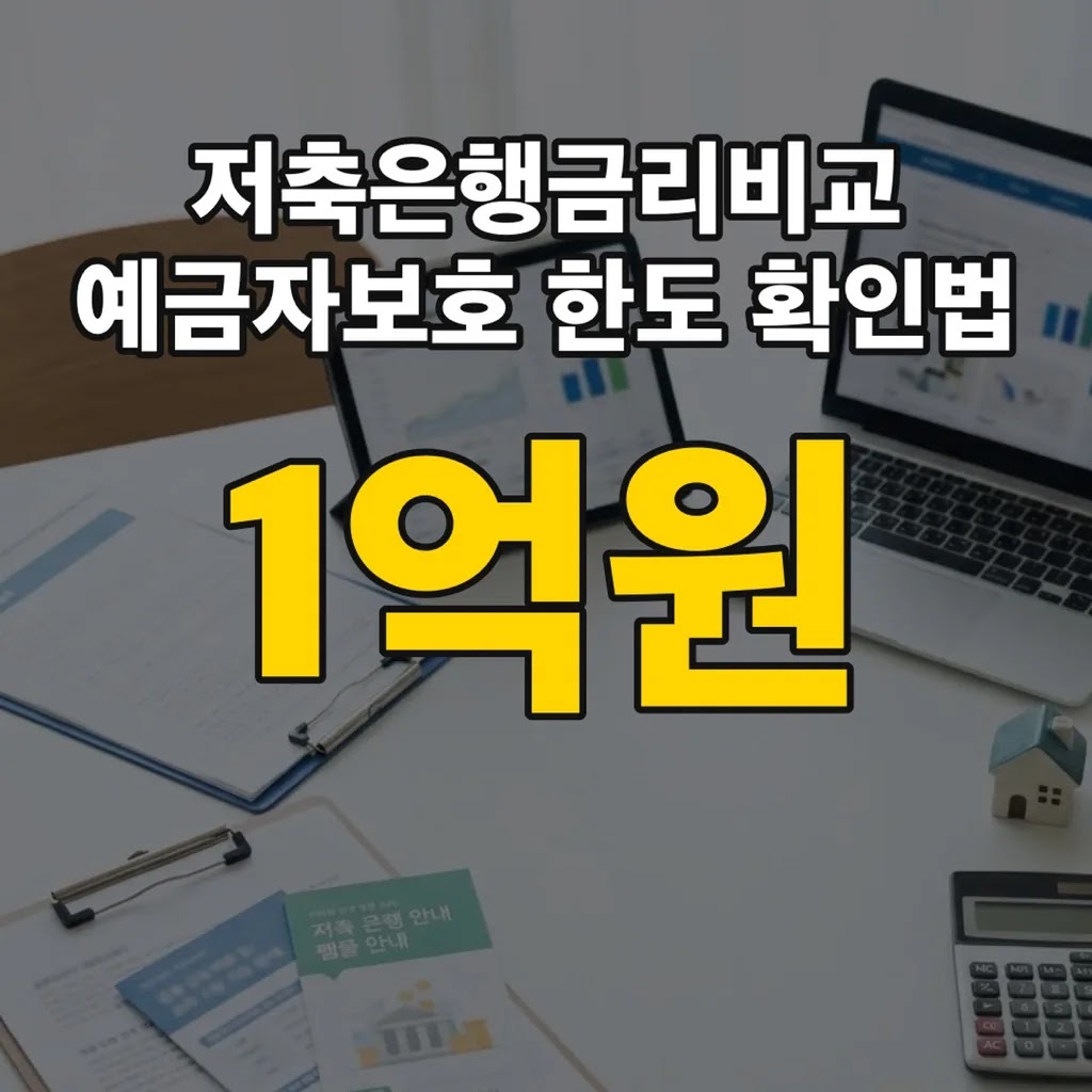 저축은행금리비교 예금자보호 1억원 한도 확인법