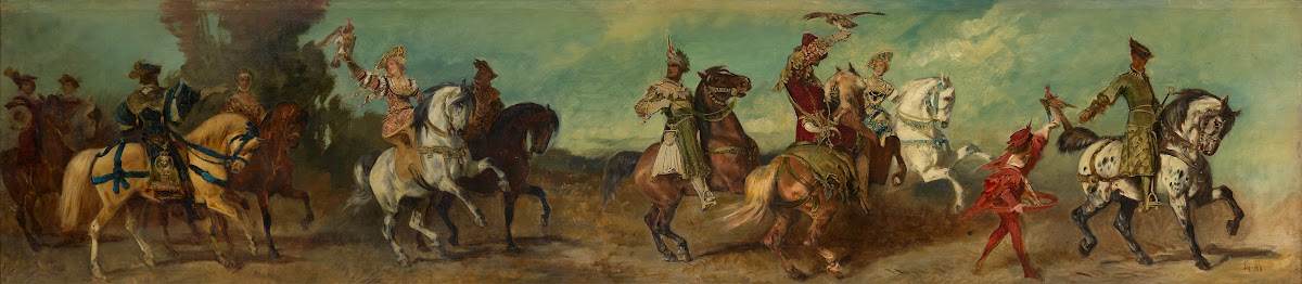 Entwurf zum Festzug 1879  Die Falkenjagd 1879