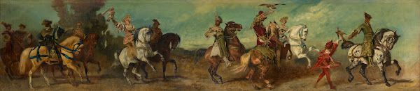 Entwurf zum Festzug 1879  Die Falkenjagd 1879