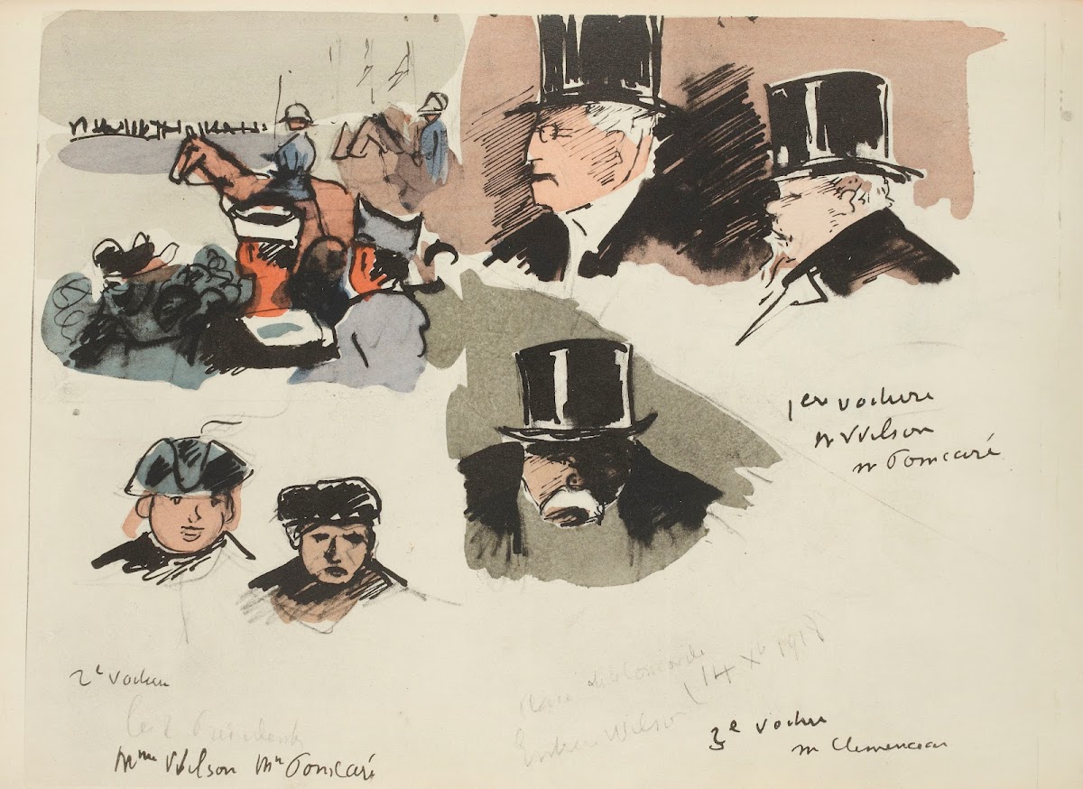 Mr Wilson M Poincaré Mme Wilson Mme Poincaré Mr Clemenceau 14 octobre 1918 1921