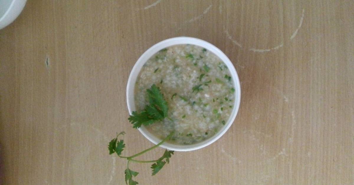 Cháo tôm rau mùng tơi ăn dặm